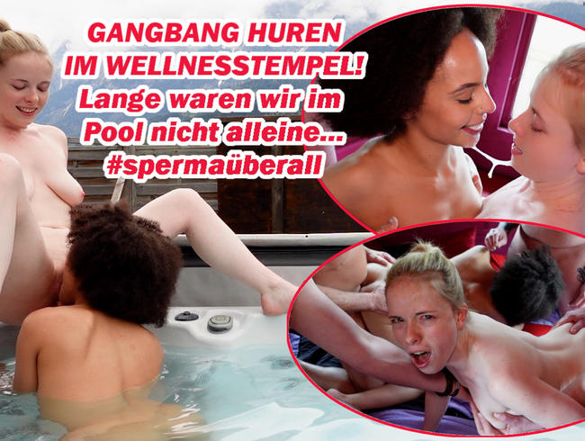 SPERMKUSS-GB! 8 cazzi per 2 fiche! GANGBANG nell'area della piscina!